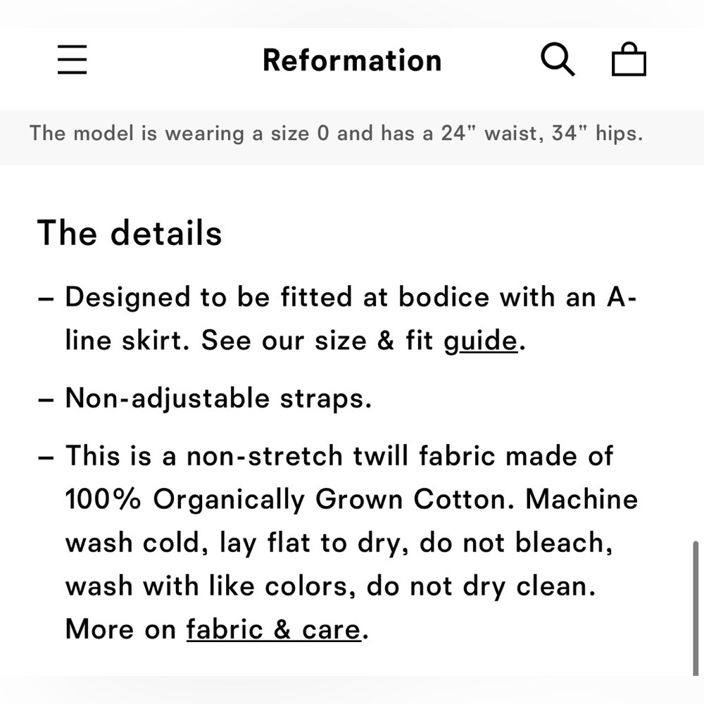 NWT Reformation Kennedy Denim Two Piece in Fior Di Latte Size 6 - Picture 8 of 10